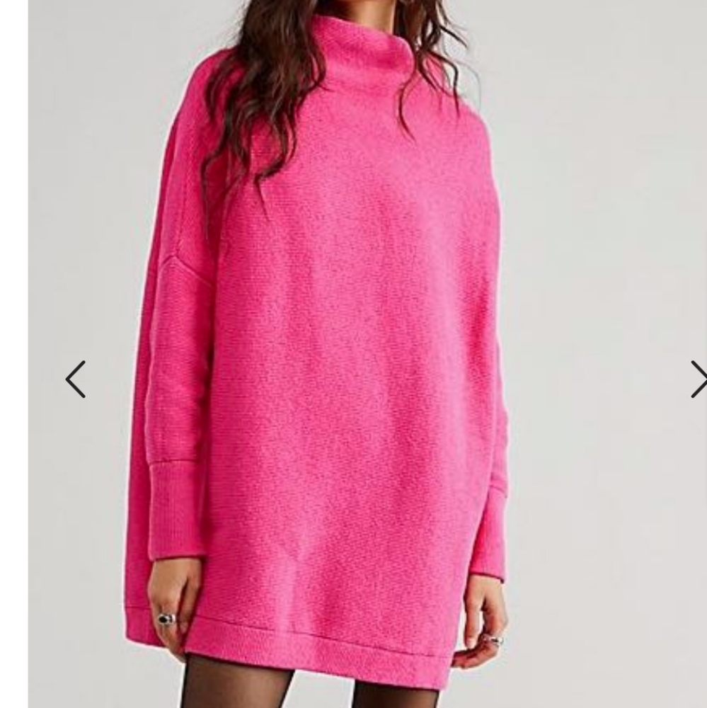 Free People Slouchy Ottoman Tunic Raspberry Rose XS